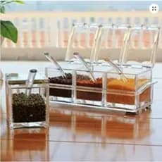 Porta Temperos E Condimentos Acrilico 4 Potes Organizadores Crystal
