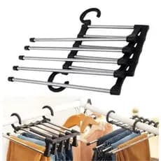 Cabide Para Calças Organizador Aço Inox Multifuncional Retrátil 5 X 1