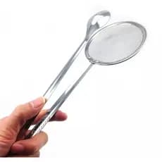 Escumadeira Fritura Com Pegador Em Inox Pastel Batata Frita