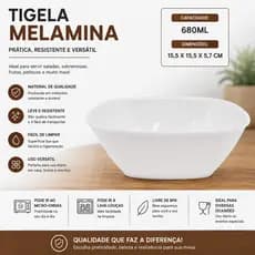 Pote Tigela bowl vasilha pote de melamina 680 ml com 4 unidades
