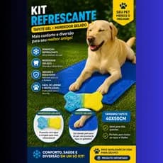 Tapete Gelado Refrescante Pet 40x50cm anatomico + Mordedor Gelado ossinho verão SUPER KIT PET