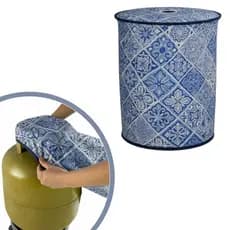 Capa Protetora Para Botijão Bujão De Gás 13kg Preta Em Napa Premium Impermeável Decoração Cozinha