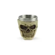 Copo De Shot Dose Em Aço Inox Resina Modelo Caveira Crânio Decorativa