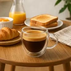 Xícara de Café Dupla Camada de Vidro Borossilicato 80ML Resistente ao Calor Qualidade Premium