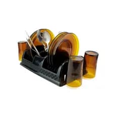 Escorredor de Pratos Secador Louça Compacto Rattan Utensilio de Cozinha Copos Talheres