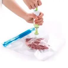 Bomba de Sucção Para Saco Hermético á Vácuo para Alimentos Fechamento Zip Lock Duplo Reutilizável