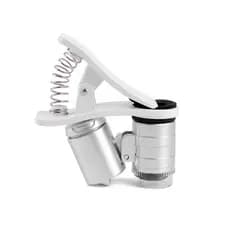 Mini Microscópio De Celular Com Ampliação De 60x Led Luz Branca e Ultravioleta Com Clip