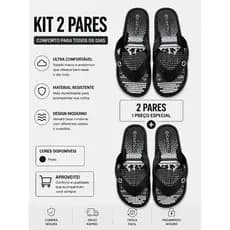Kit Com 2 Chinelo Masculino Barato Com envio Rapido Chinelo Para Pai Marido Irmão Namorado