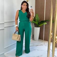 Conjunto Calça  Pantalona e Regata Feminino Confortavel Não Amassa