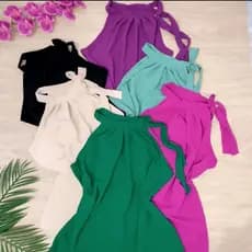 Blusa Feminina Regata Laço Social GG Confort