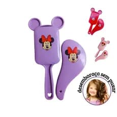 Escova de Cabelo Minnie kit 2 Escovas Desembaraça Fácil Minnie