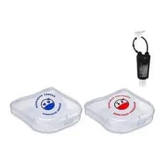 Kit Porta Guarda Máscara 2 Pçs Limpa E Suja + Frasco Recipiente Porta Álcool Em Gel