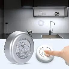 01 Luz Luminária de Toque LED Sem Fio para Armário Guarda-Roupa A Pilha