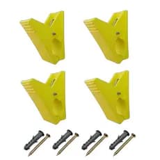 Kit c/ 04 Prendedores Multiuso Ideal Prender Tapetes Automotivo, para Lavar, Escorrer e Secar; c/ 04 Parafusos e Buchas