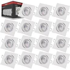 Kit 15 Luminaria Spot Quadrado Embutir 5W Luz Direcionavel Branco Frio 6500K Bivolt Avant