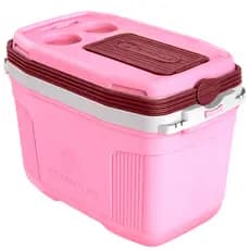 Caixa Cooler Térmico 20 Litros Rosa Termolar com Tampa Removível Porta Copos e coisas Integrado
