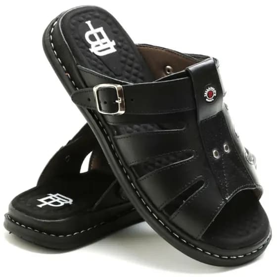 Sandália Franciscana Anti Stress Chinelo Masculino Em Couro Legítimo Oferta