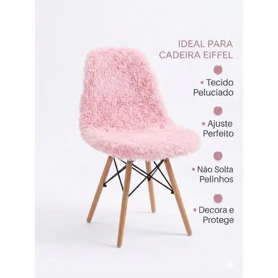 Capa para Cadeira Eiffel Peluciada – Conforto, Elegância e Proteção