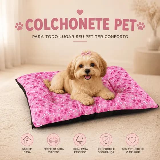 Cama Colchonete Pet Soft Comfort, conforto em todos os lugares.