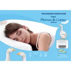 Kit Travesseiro Pluma de Ganso Descanso Antiacaro 70x50cm