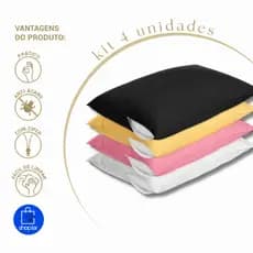 Kit 4 Capas Protetoras de Travesseiro Branco Com Zíper Proteção Total Antiácaro