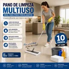 KIT COM 10 PANOS DE LIMPEZA MULTIUSO PREMIUM