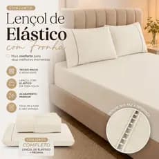 Jogo de Lençol 400 Fios Micropercal Com Fronha em Ponto Palito malha premium toque macio