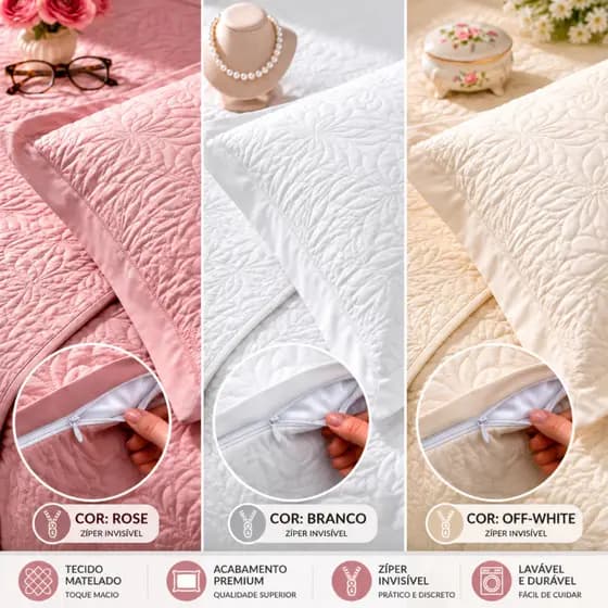 Capas Porta Travesseiro Fronha Matelado Disponíveis Em Diversas Cores