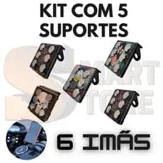 KIT 5 Suportes de Celular para Moto com 6 Imãs