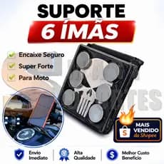 Suporte de Celular 6 Imãs Para Moto Extra Forte