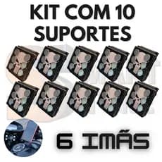 KIT 10 Suportes de Celular 6 Imãs Para Moto Extra Forte