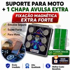 Suporte Para Motos com Imãs + Chapa Avulsa Extra