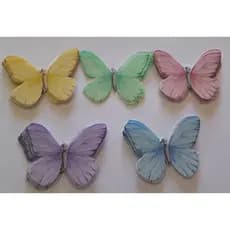 ENVIO RÁPIDO -Kit 24 Borboletas comestíveis de papel Arroz aquarela-Aplique comestível borboletas-decoração Borboletas