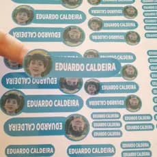 Kit 72 Etiquetas Escolar Personalizada vinil - Com Foto e Nome-Etiqueta escolar - Etiqueta personalizada resistente AZUL
