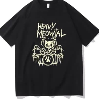 Camiseta Heavy Meowtal Gato heavy metal