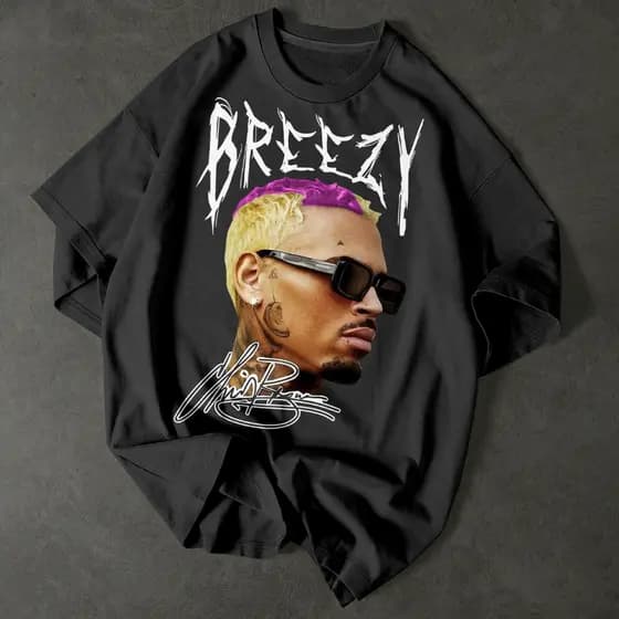 Camiseta Rapper Chris Brown Face Breezy streetwear