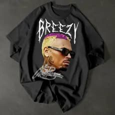Camiseta Rapper Chris Brown Face Breezy streetwear