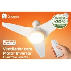 VENTILADOR DE TETO FLOW  INVERTER COM CONTROLE REMOTO VENTISOL – TECNOLOGIA, ECONOMIA E ELEGÂNCIA PARA SUA CASA