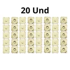 Kit 20 Botao Dourado 18mm Magnéticos Imantados Imã Ideal para Bolsas Carteiras Casacos