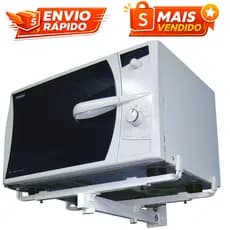 Suporte para Micro-ondas Forno Elétrico Branco 50Kg de Parede Ajustável Completo