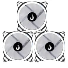 Kit 3 Cooler Fan Led Branco para Gabinete Pc Gamer Molex 3 Pinos Anel efeito Neon