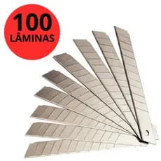 Lâmina para Estilete de Corte 9mm Tipo Estreita em Aço Carbono Caixa com 100 Unidades