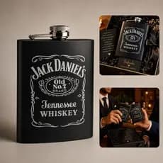 Cantil Porta Bebida De Bolso Inox de 180mL á 240mL Para Whisky Vodka - Presente Dia dos Namorados
