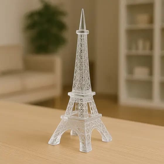 Enfeite Torre Eiffel De Vidro Média 17x4,5Cm Decoração para Casa