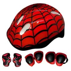 Kit Infantil Capacete Bike Joelheira Cotoveleiras Munhequeira Proteção Bicicleta Patins Skate