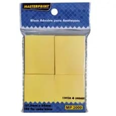 Bloco Adesivo Para Anotações 37.5x50mm Amarelo - C/400Fls