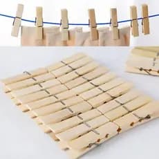 Prendedor Pregador Bambu Pendura Roupa Durável-PACOTE COM 20 UNIDADES