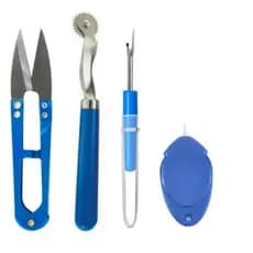 Kit Costura Tesoura de arremate Passa Linha Desmanchador Carretilha