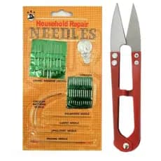 Kit agulhas com 26 Unidades Tesoura Arremate Costura