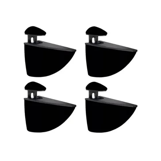 Kit 4 Suporte Tucano Pequeno Metal Zamak Preto Prateleira